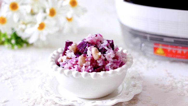 紫薯花生双米饭,香甜浓郁又营养丰富。