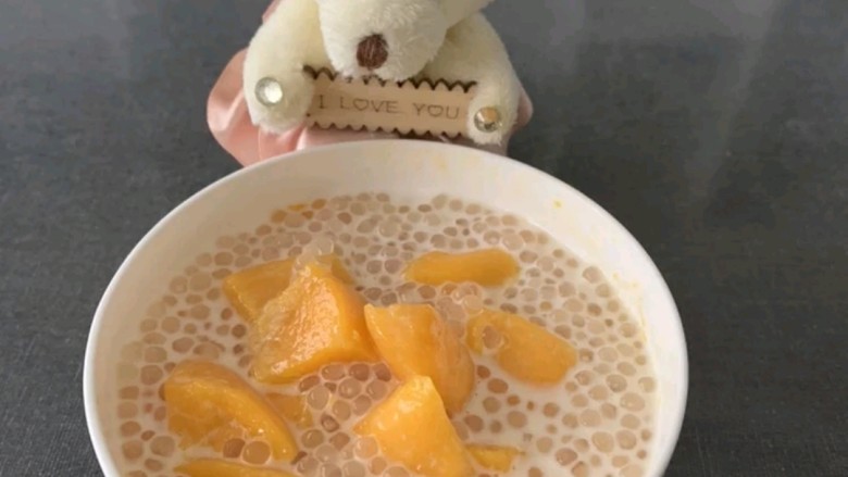 芒果椰汁西米露,成品图