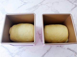 豆沙吐司面包,放入学厨水立方吐司模具中，进行二次发酵