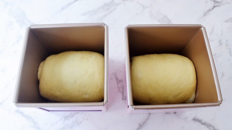 豆沙吐司面包,放入学厨水立方吐司模具中，进行二次发酵