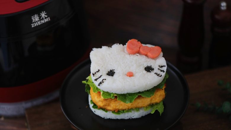 K丅猫米饭鸡排汉堡,图二