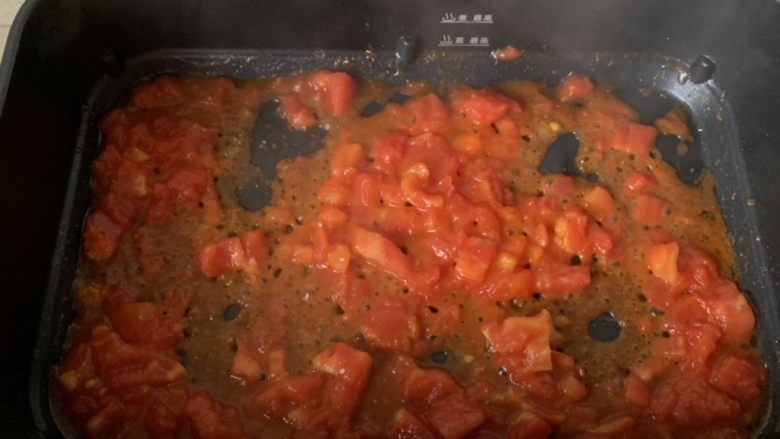 番茄浓汤烩饭,炒出汁水