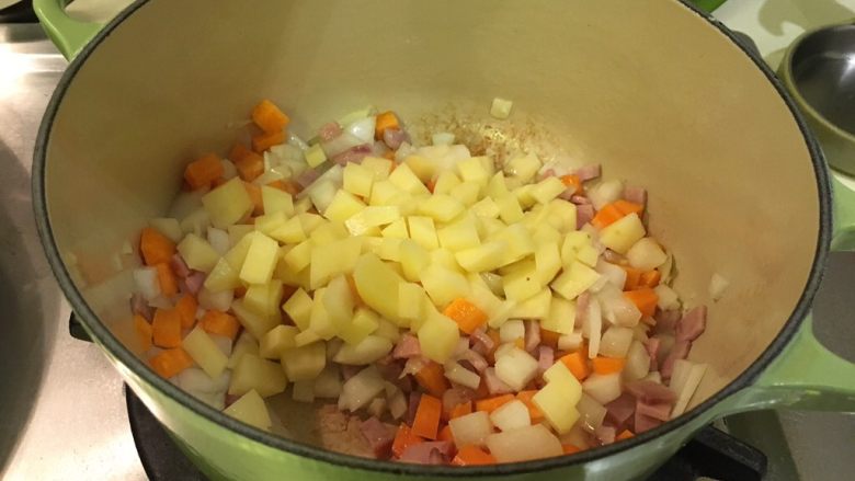 培根蔬菜汤,马铃薯丁（炒）