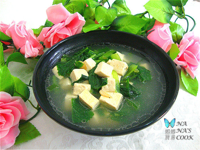 小白菜豆腐虾皮汤