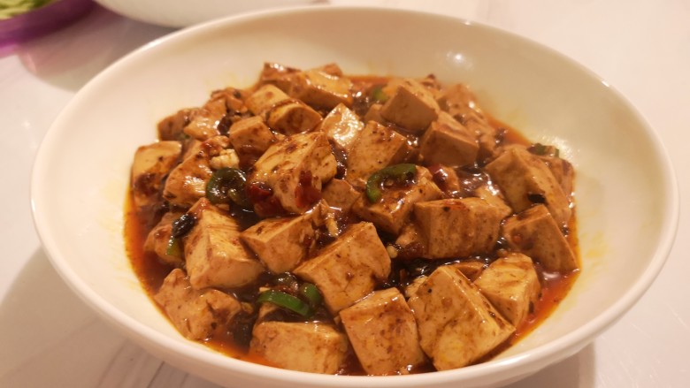 麻婆豆腐,美味的麻婆豆腐出锅。