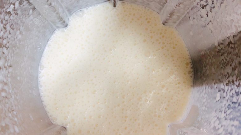 鲜椰浆苦咖啡绵绵冰（椰子油奶白顺滑诱人极了）,椰浆牛奶冰沙就做好了。