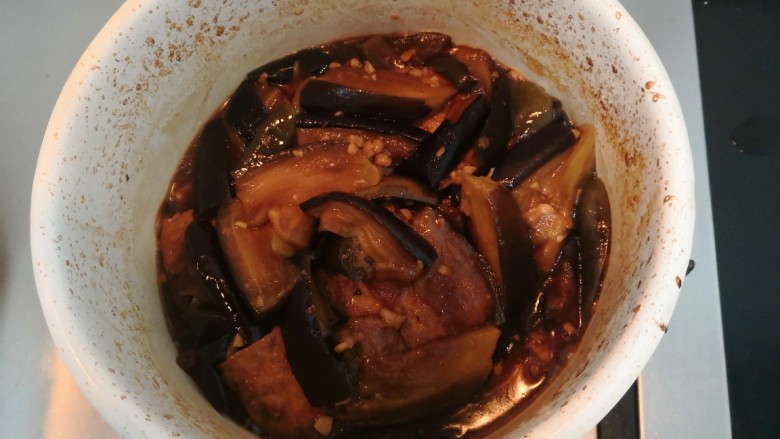 豆腐焖茄子,时间到，开大火收汁，收汁后关火