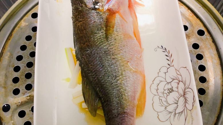 宝宝清蒸鲈鱼,把鱼放上然后淋上一些食用油，放入蒸锅，可以水开后再开始蒸8-10分钟就行。