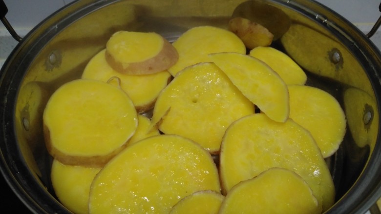 红薯糯米花心萝卜丝饼,大火蒸10分钟