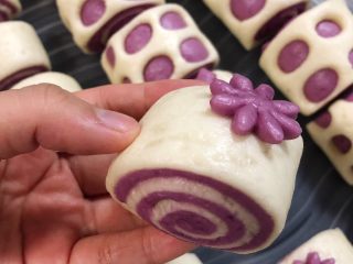 营养早餐-双色紫薯馒头,小花