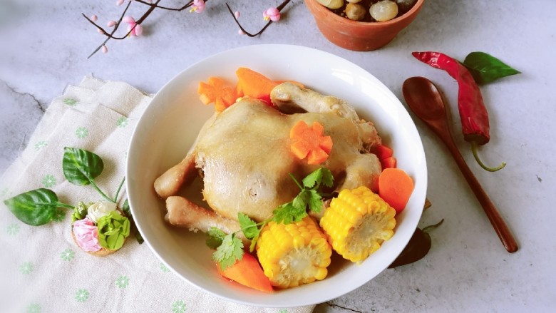 冬至美食  蔬菜鸡汤煲,祝大家冬至快乐