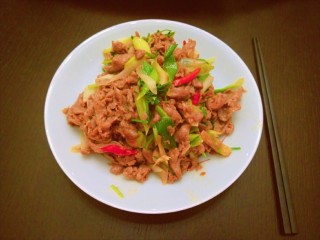 食材蔥爆羊肉片是一道美食,製作原料主要有羊肉片, 蔥1根, 香菜1根