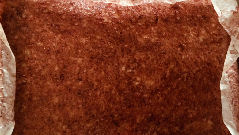 蜜汁猪肉脯,放入烤箱180度烤10-15分钟后取出