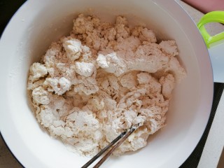 羊肉大葱水饺,面粉中倒入清水  先和成絮状