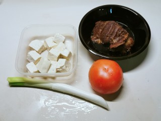 牛肉炖豆腐,食材准备