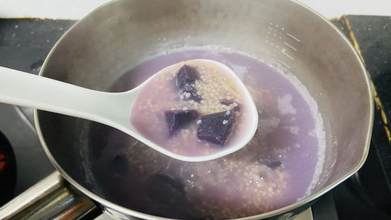 紫薯燕麦粥,煮熟