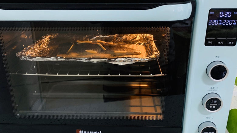 麻辣鱼头,烤箱上下火220度，先把鱼肉烤10分钟。