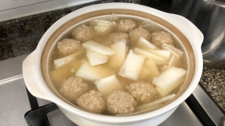 冬瓜肉丸汤➕记忆里的那碗汤,放入冬瓜片