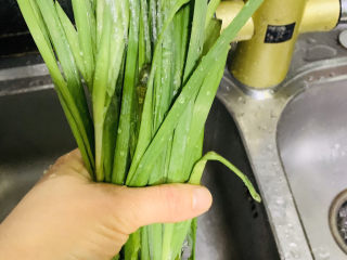韭菜炒豆芽,韭菜叶子多的用水冲洗的时候要一根根掰开洗净，有黄叶仔细去掉；
