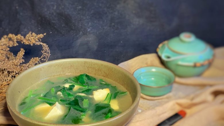 菠菜豆腐汤,凉凉