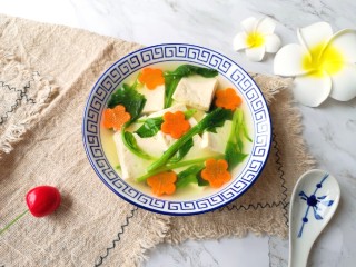 菠菜豆腐汤,成品。