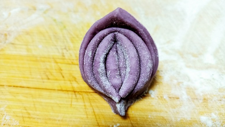 心形紫薯馒头,再立起来