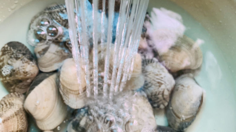 花蛤粉丝,用的时候，用水冲洗干净；