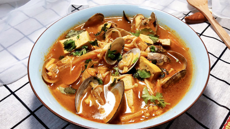 花蛤豆腐汤➕韩式花蛤豆腐汤,成品