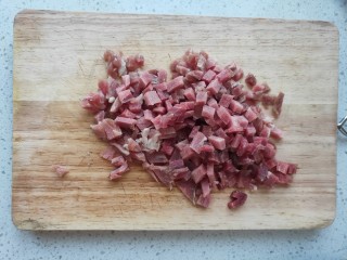 干煸芸豆,猪肉切丁