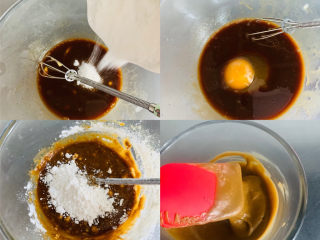 墨西哥咖啡面包,加入糖，加入鸡蛋，低筋面粉搅拌至光滑，无干粉。