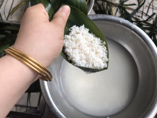 白糯米粽——我的男盆友是白糖君,装入白白的糯米，再放上几粒花生米