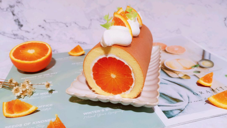 血橙蛋糕卷