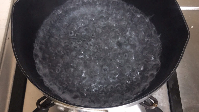 紫菜虾皮汤,锅里烧开水