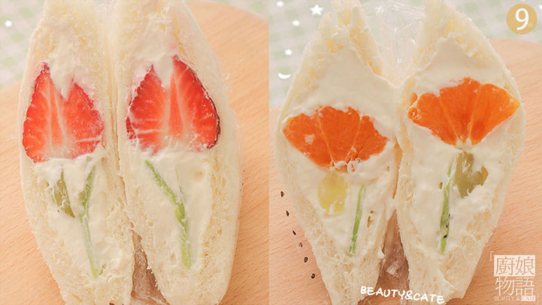 看，我的三明治里“开花”啦！,可可爱爱的花朵三明治就做好啦，开吃吧~