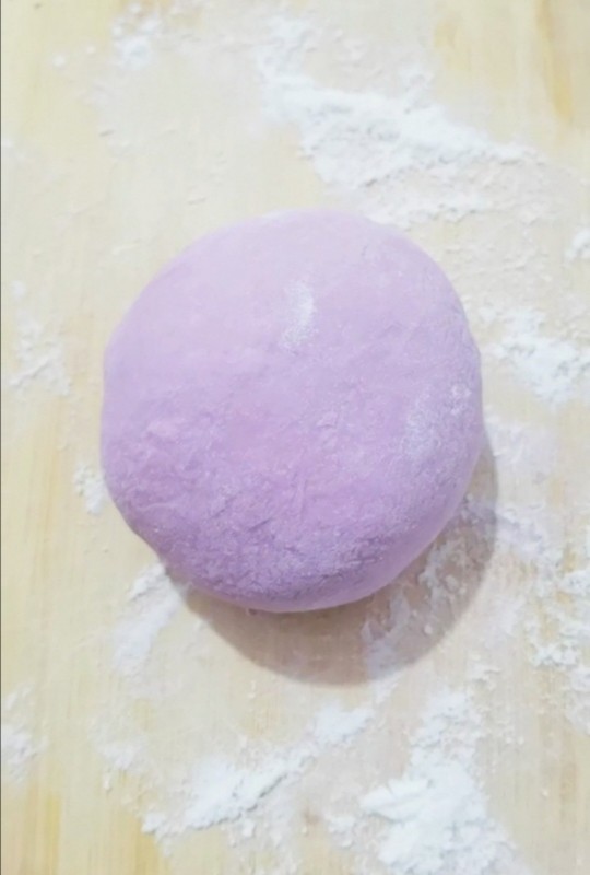 紫薯发面饼,包成包子