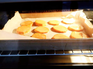 低脂烤红薯片,烤箱预热后，再将红薯片放入，上下火190度，中层烘烤25分钟即可