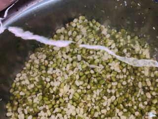 自制绿豆沙馅料(不去皮版本),慢慢把绿豆皮和水倒出就可以了。