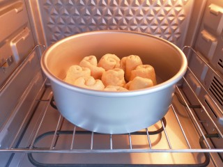 淡奶油甜面包,烤箱调至“发酵”功能，将面包放入烤箱内，40度发酵40分钟。