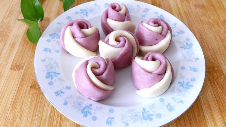紫薯玫瑰花馒头,成品图！
