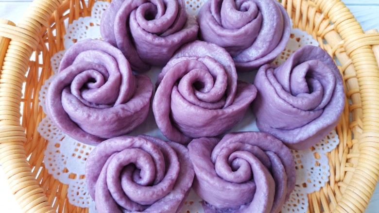 紫薯玫瑰花馒头,近图看看。