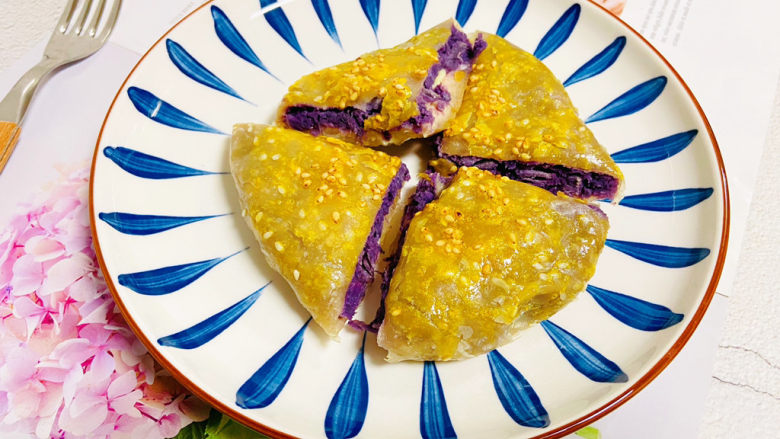 紫薯芝麻饼,紫薯芝麻饼