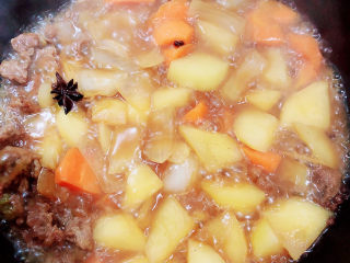 胡萝卜炖牛腩,尝一尝咸淡味，不够咸度，可以再加半勺盐。