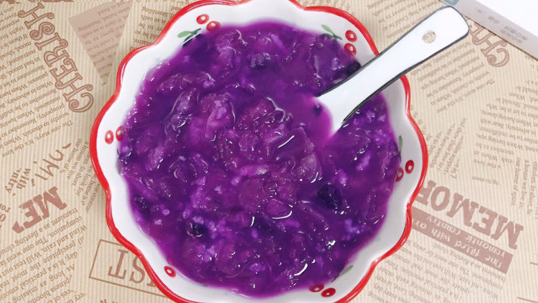 紫薯银耳粥,成品图2