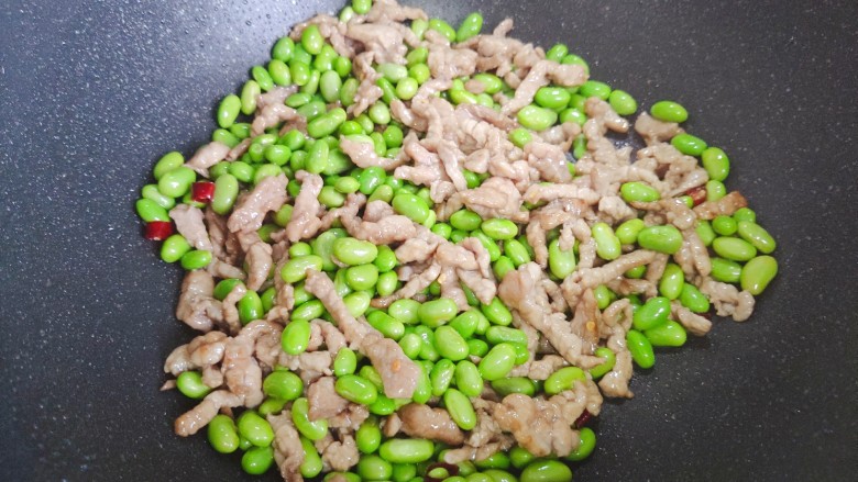 毛豆炒肉絲