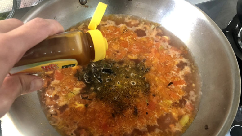 西红柿面疙瘩,调味：一茶匙太太乐鸡汁