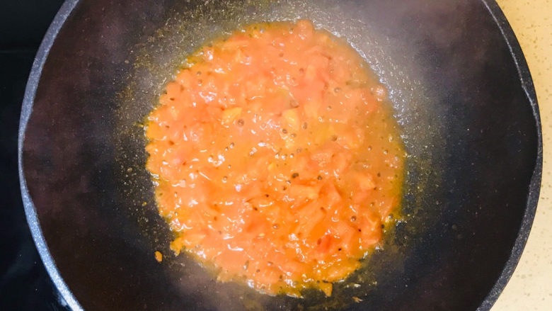 番茄豆腐汤,一直炒出番茄油