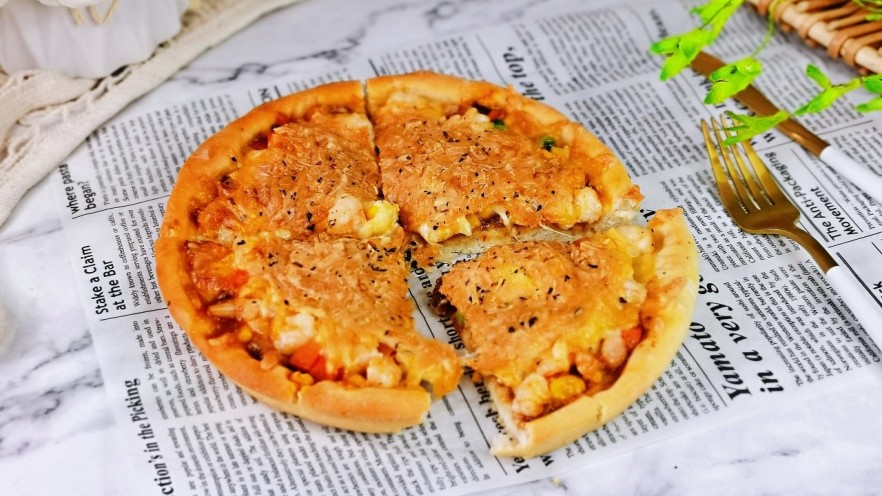 虾仁培根披萨