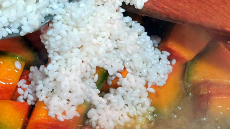 南瓜焖饭,加上大米