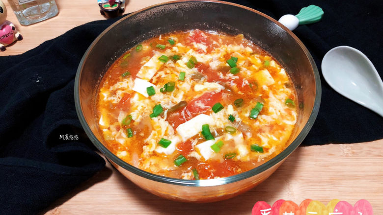 番茄豆腐汤➕番茄榨菜豆腐鸡蛋汤