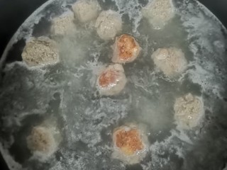 海鲜菇肉丸汤,起锅加清水，水开下肉丸